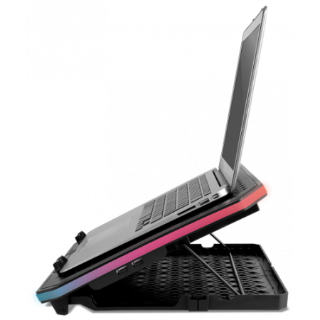 KROM BASE REFRIGERACION PORTATIL HASTA 19″. SOPORTE SMARTPHONE. HUB 2 X USB. RGB (NXKROMKOOLER)