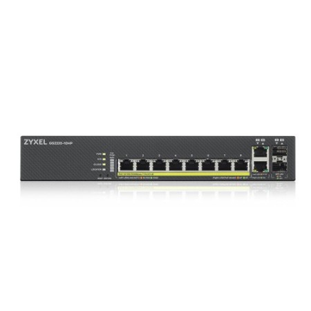 Zyxel GS2220-10HP-EU0101F switch Gestionado L2 Gigabit Ethernet (10/100/1000) Energía sobre Ethernet (PoE) Negro