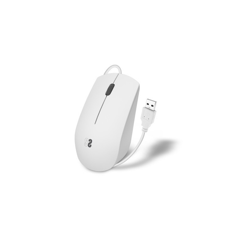 SUBBLIM Ratón Business Silencioso con cable USB 1200 DPI Blanco