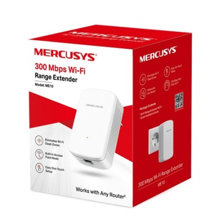 Mercusys ME10 ampliador de red Repetidor de red Blanco 10, 100 Mbit/s