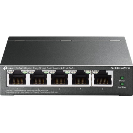 TP-Link TL-SG105MPE switch L2 Gigabit Ethernet (10/100/1000) Energía sobre Ethernet (PoE) Negro