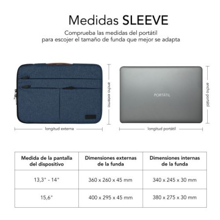 SUBBLIM Funda Air Padding 360 Sleeve 13,3-14″ Blue
