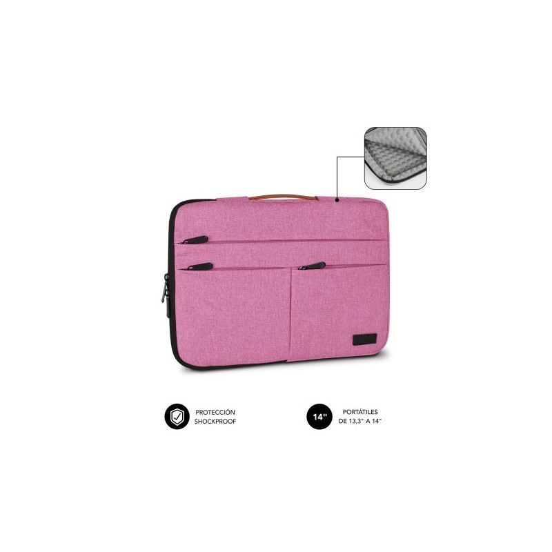 SUBBLIM Funda Air Padding 360 Sleeve 13,3-14″ Pink