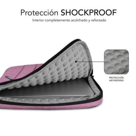 SUBBLIM Funda Air Padding 360 Sleeve 13,3-14″ Pink