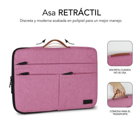 SUBBLIM Funda Air Padding 360 Sleeve 13,3-14″ Pink