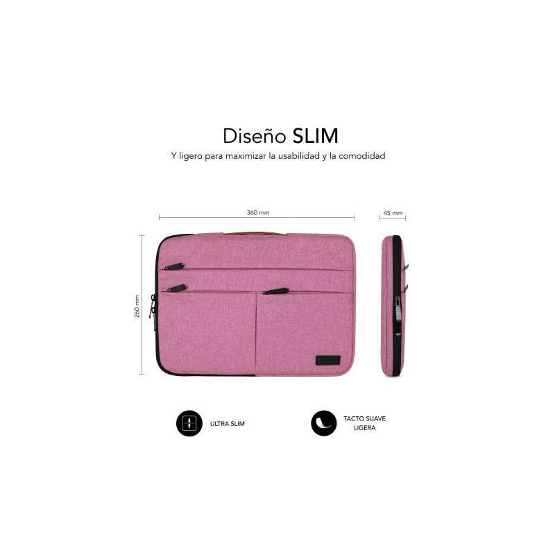 SUBBLIM Funda Air Padding 360 Sleeve 13,3-14″ Pink