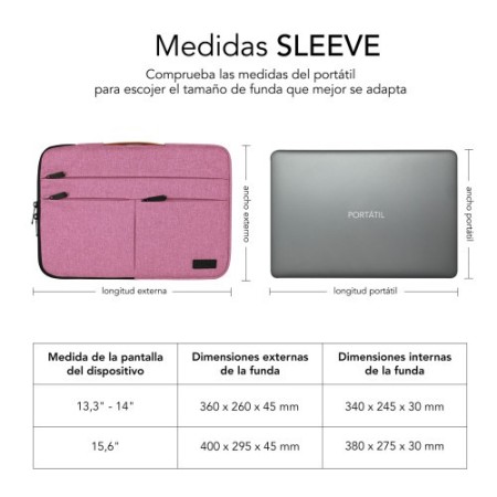 SUBBLIM Funda Air Padding 360 Sleeve 13,3-14″ Pink