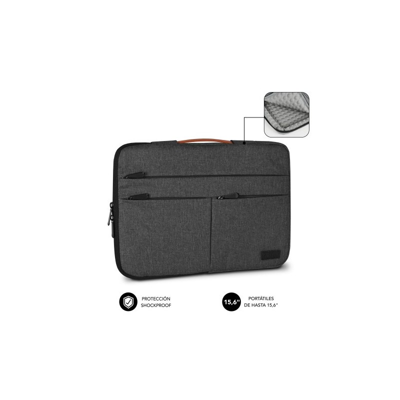 SUBBLIM Funda Air Padding 360 Sleeve 15,6″ Dark Grey