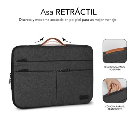 SUBBLIM Funda Air Padding 360 Sleeve 15,6″ Dark Grey