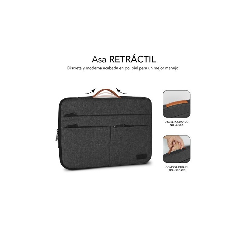 SUBBLIM Funda Air Padding 360 Sleeve 15,6″ Dark Grey
