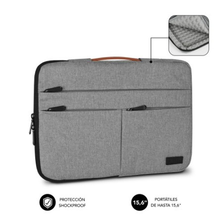 SUBBLIM Funda Air Padding 360 Sleeve 15,6″ Light Grey