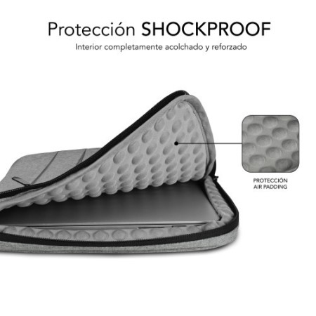 SUBBLIM Funda Air Padding 360 Sleeve 15,6″ Light Grey