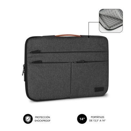SUBBLIM Funda Air Padding 360 Sleeve 13,3-14″ Dark Grey