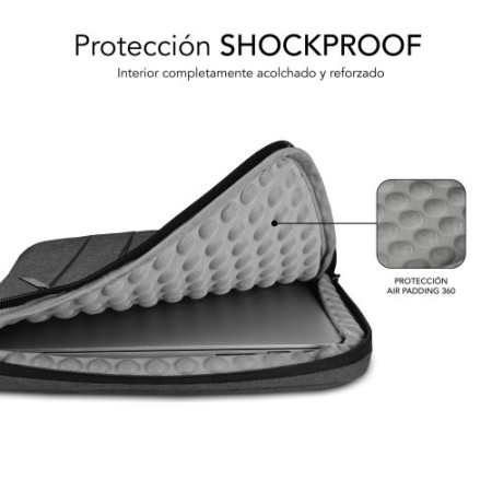 SUBBLIM Funda Air Padding 360 Sleeve 13,3-14″ Dark Grey