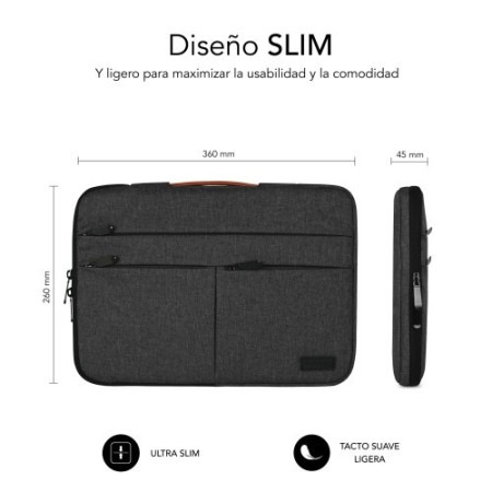 SUBBLIM Funda Air Padding 360 Sleeve 13,3-14″ Dark Grey