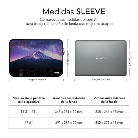 SUBBLIM Funda Ordenador Neopreno Trendy Sleeve Neo Mountain 15,6″
