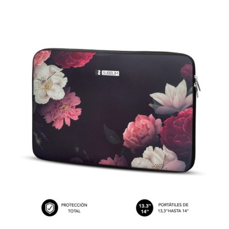 SUBBLIM Funda Ordenador Neopreno Trendy Sleeve Neo Flowers 13,3-14″