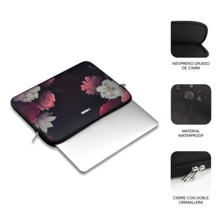 SUBBLIM Funda Ordenador Neopreno Trendy Sleeve Neo Flowers 13,3-14″