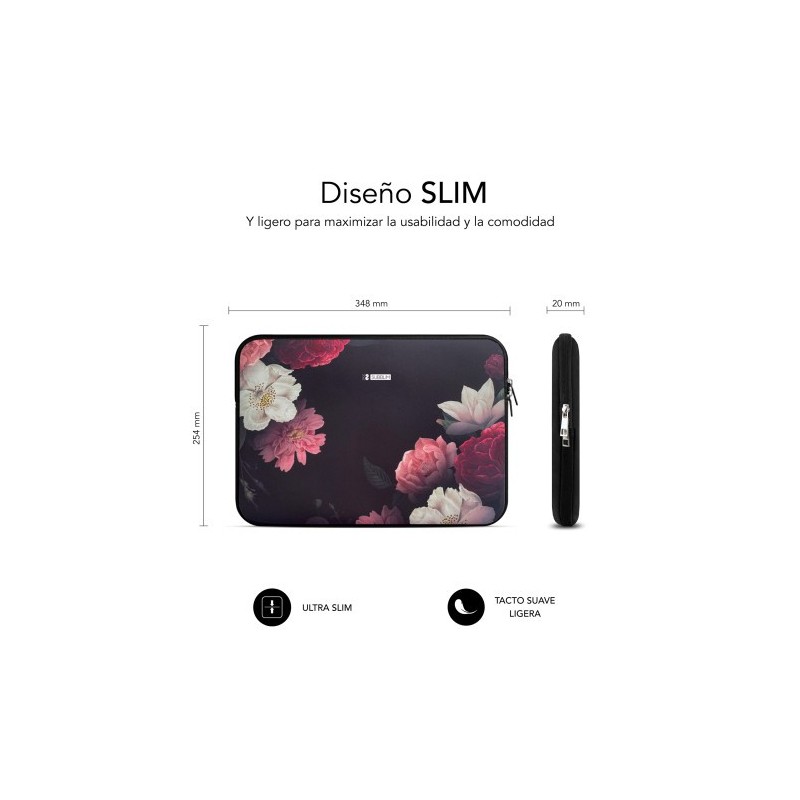 SUBBLIM Funda Ordenador Neopreno Trendy Sleeve Neo Flowers 13,3-14″