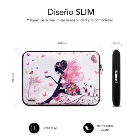 SUBBLIM Funda Ordenador Neopreno Trendy Sleeve Neo Hada 15,6″