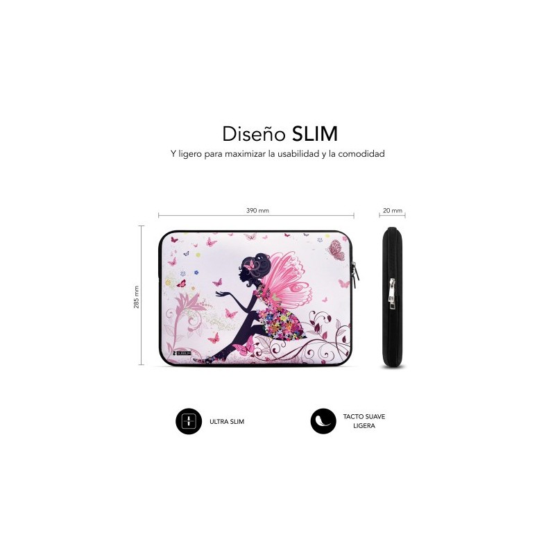 SUBBLIM Funda Ordenador Neopreno Trendy Sleeve Neo Hada 15,6″
