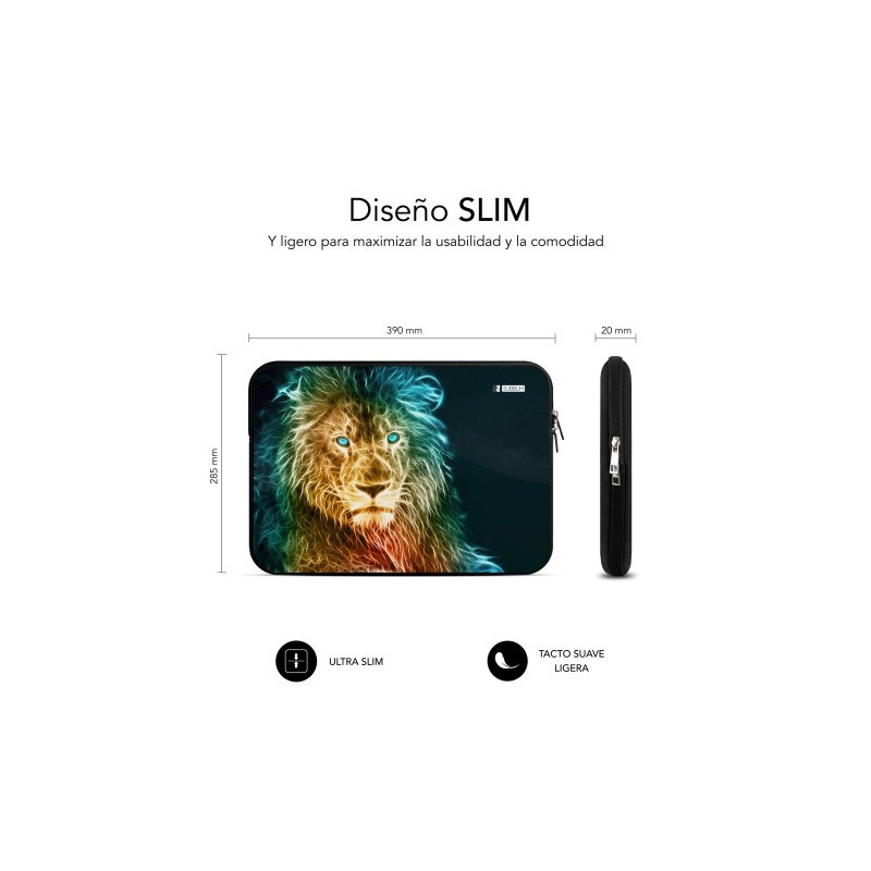 SUBBLIM Funda Ordenador Neopreno Trendy Sleeve Neo Lion 15,6″