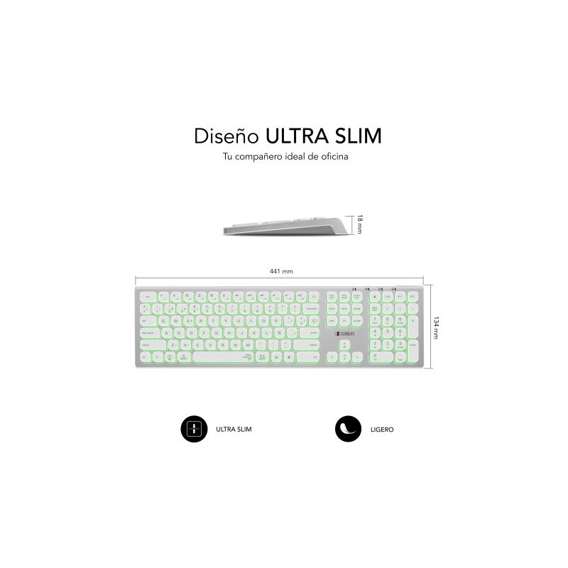 SUBBLIM Teclado Bluetooth/2.4G Master iluminado Ext P/B