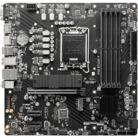 PLACA MSI PRO B760M-P,INTEL,1700,B760,4DDR5,192GB,VGA+HDMI+DP,4SATA+2M.2,4USB3.2,GBLAN,MATX