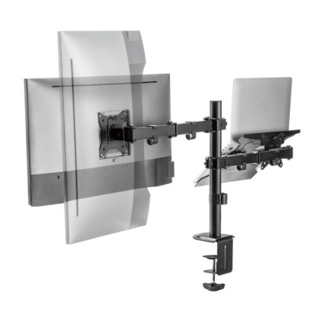 EWENT SOPORTE DE MONITOR HASTA 34” CARGA MÁXIMA 9KG. CON SOPORTE PARA PORTÁTIL