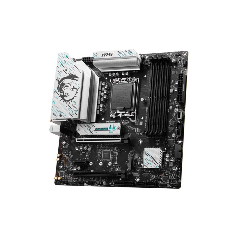 PLACA MSI B760M GAMING PLUS WIFI,INTEL,1700,B760,4DDR5,192GB,2HDMI+2DP,4SATA+2M.2,5USB 3.2+2USB-C,2.5GB+WIFI6E+BT5.3,MATX