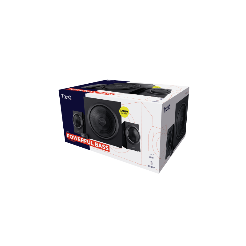 Trust Yuri conjunto de altavoces 60 W Universal Negro 2.1 canales De 1 vía 15 W