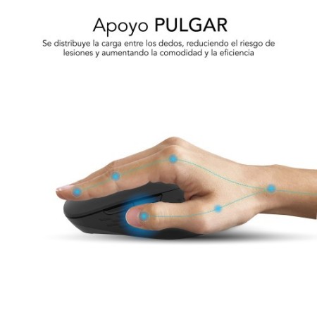 SUBBLIM Ratón CURVE ERGO DUAL MOUSE BATTERY BLACK