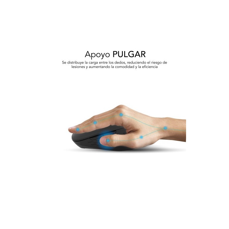 SUBBLIM Ratón CURVE ERGO DUAL MOUSE BATTERY BLACK