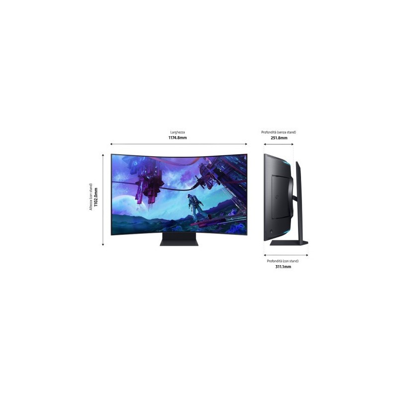 Samsung Odyssey S55CG970NU pantalla para PC 139,7 cm (55″) 3840 x 2160 Pixeles 4K Ultra HD LED Negro