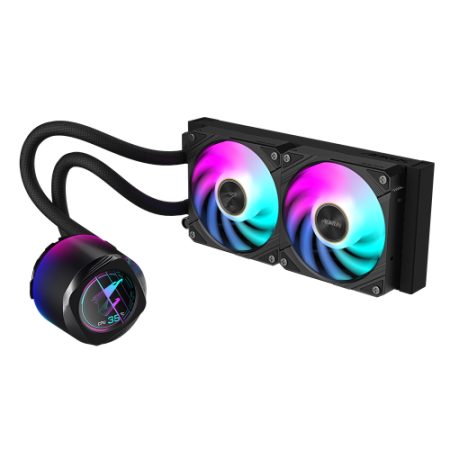 GIGABYTE Refrigeración líquida AIO AORUS WATERFORCE X II 240 para CPU - 2 ventiladores ARGB de 120 mm, pantalla LCD a todo color