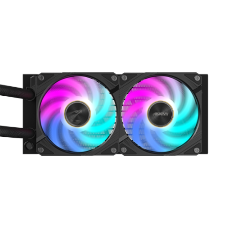GIGABYTE Refrigeración líquida AIO AORUS WATERFORCE X II 240 para CPU - 2 ventiladores ARGB de 120 mm, pantalla LCD a todo color