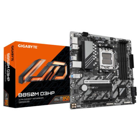 GIGABYTE B850M D3HP Placa Base - Procesadores AMD Ryzen Serie 9000, 5+2+2 fases VRM digitales, hasta 8200MHz DDR5 (OC), 1xPCIe 5