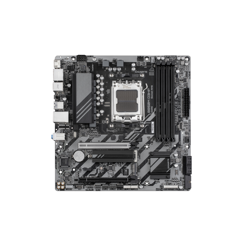 GIGABYTE B850M D3HP Placa Base - Procesadores AMD Ryzen Serie 9000, 5+2+2 fases VRM digitales, hasta 8200MHz DDR5 (OC), 1xPCIe 5