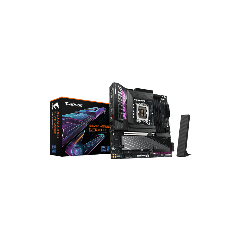 GIGABYTE B860M AORUS ELITE WIFI6E Placa base - CPUs Intel Core Ultra, VRM de 12+1+2+1 fases, hasta 9200MHz DDR5, 1xPCIe 5.0 + 2x