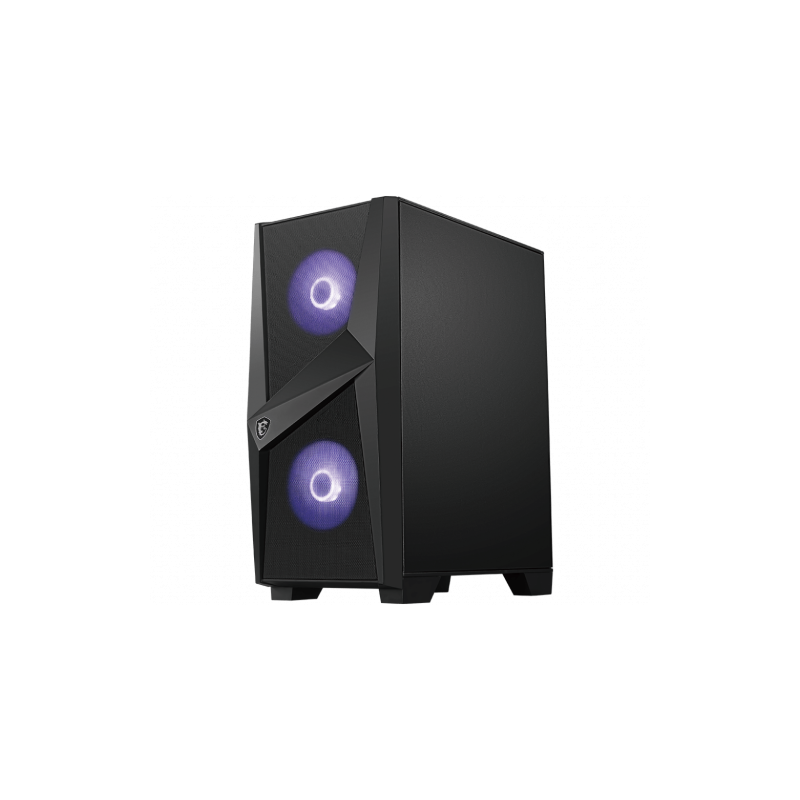 CAJA MSI MAG FORGE 100M,3x2.5″+2x3.5”,3x120MM (RGB) +1x120MM,2xUSB3.2+AUDIO+MICRO,MID-TOWER,NEGRA
