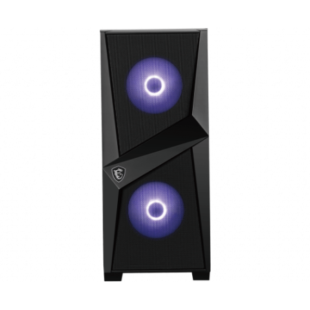 CAJA MSI MAG FORGE 100M,3x2.5″+2x3.5”,3x120MM (RGB) +1x120MM,2xUSB3.2+AUDIO+MICRO,MID-TOWER,NEGRA