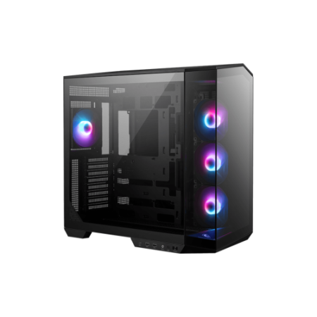 CAJA MSI MAG PANO 100R PZ,3x2.5″+2x2.5″/3.5”,3x120+1x120MM (ARGB),2xUSB3.2+1USB3.2 TYPE C+AUDIO+MICRO,MID TOWER,NEGRA