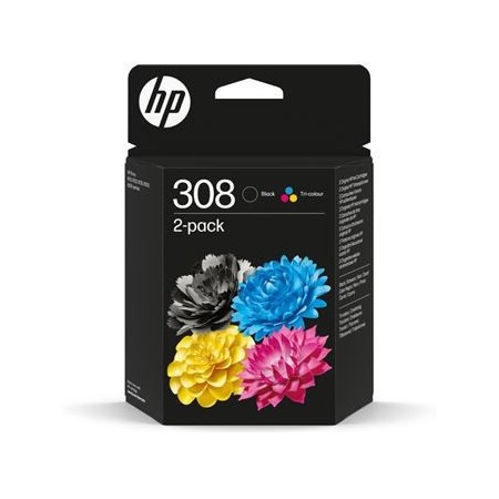 HP Paquete de 2 Cartuchos de Tinta Original 308 negra/tricolor