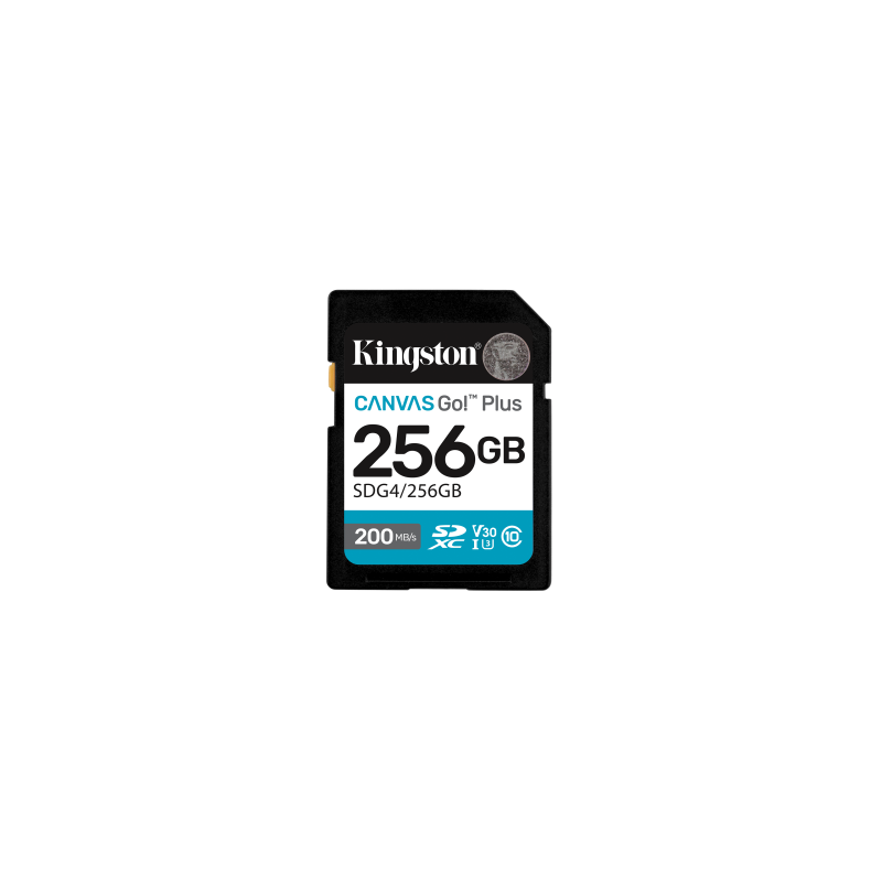 Kingston Technology 256GB SDXC Canvas Go Plus Gen4 200MB/s C10 UHS-I U3 V30