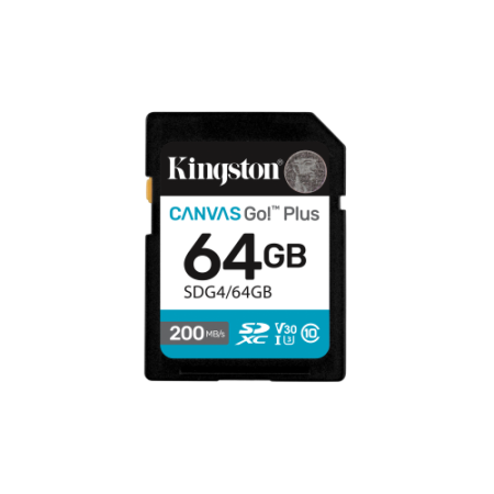 Kingston Technology 64GB SDXC Canvas Go Plus Gen4 200MB/s C10 UHS-I U3 V30