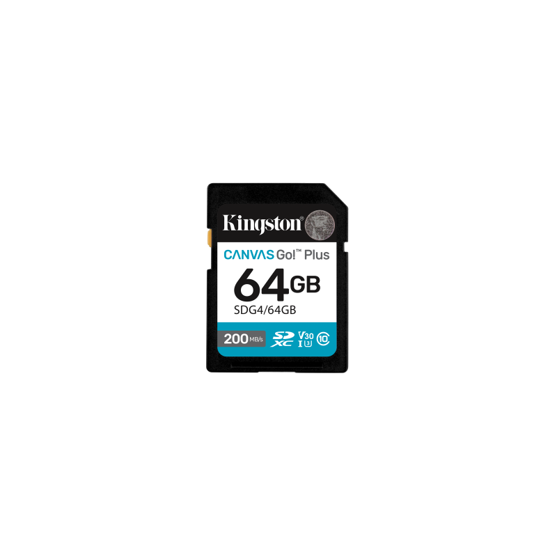 Kingston Technology 64GB SDXC Canvas Go Plus Gen4 200MB/s C10 UHS-I U3 V30