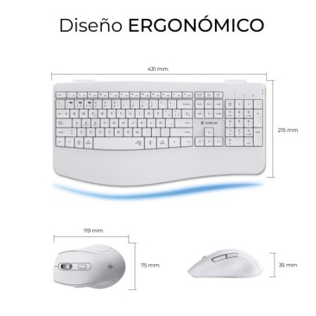 SUBBLIM Teclado con ratón COMBO DUAL OFFICE PROWAVE WHITE