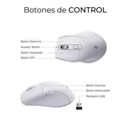 SUBBLIM Teclado con ratón COMBO DUAL OFFICE PROWAVE WHITE