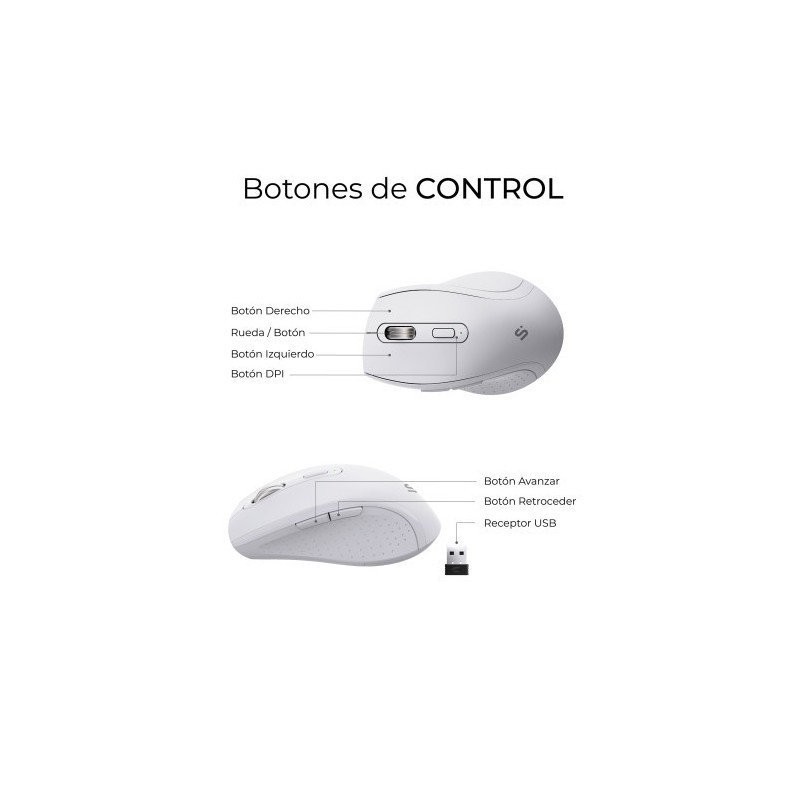 SUBBLIM Teclado con ratón COMBO DUAL OFFICE PROWAVE WHITE
