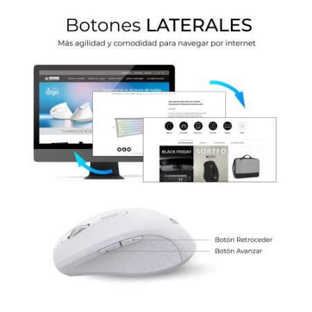 SUBBLIM Teclado con ratón COMBO DUAL OFFICE PROWAVE WHITE